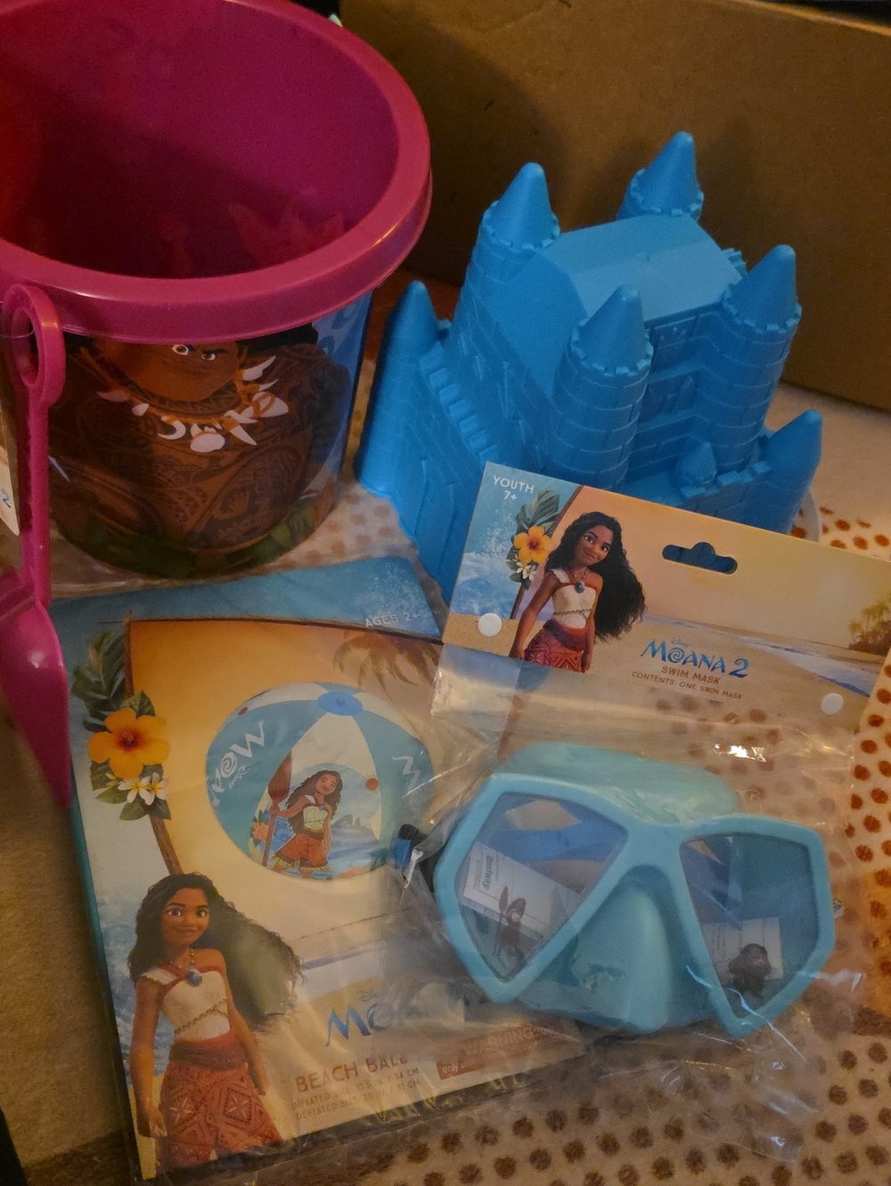 Moana 2 Kids Beach Toy Set - Blue & Pink